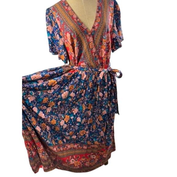 NWT!! "BLOOMCHIC" Summer Bohemian Full Length Flutter Dress SZ 12 Gypsy Fairy - Picture 2 of 13